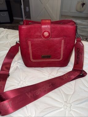 Wrangler Crimson Red Crossbody with Branded Strap